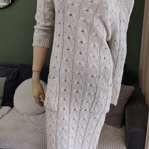 Knitted midi dress like new, beige, Casual Attitude, size L