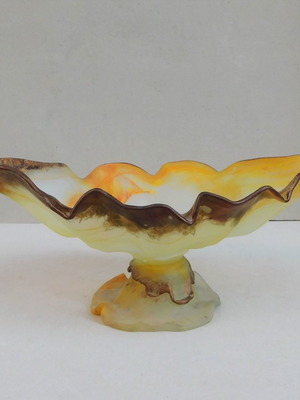 Glass fruit bowl with base repair