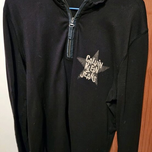 Calvin Klein blouse with zipper used, black, size L