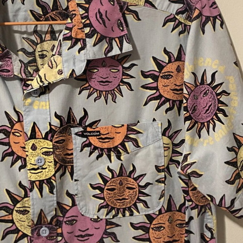 Volcom Ozzy Sun Skater Button Up Shirt like new, colorful, size S