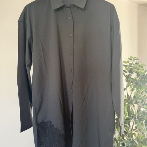 Missguided Dark Grey Longline Shirt Dress XL