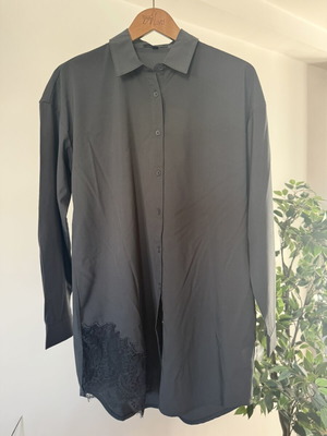 Missguided Dark Grey Longline Shirt Dress XL