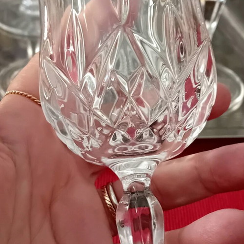 Set of four crystal wine glasses like new, 18 cm tall