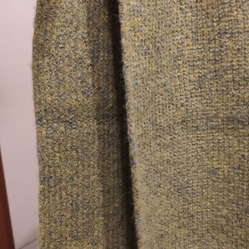 Knitted hat and scarf set new in light olive-yellow color