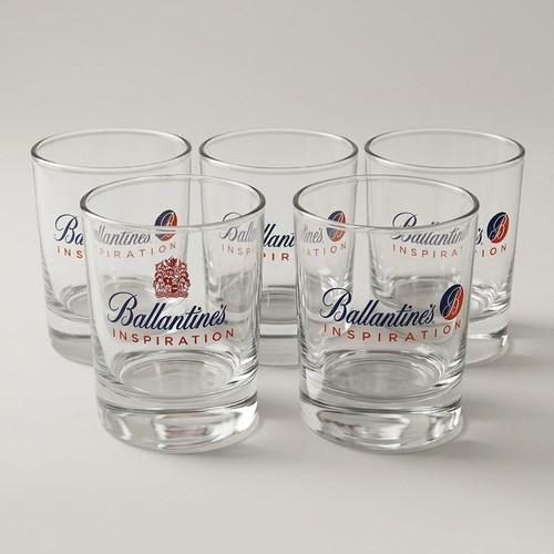 Set of 5 glass wine glasses like new