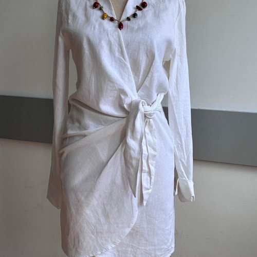 Most Wanted Amsterdam white linen dress, size M
