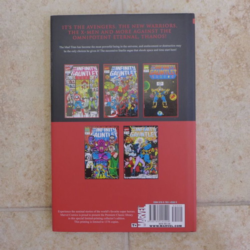 Infinity Gauntlet Marvel Premiere Classic Vol 46 HC used, 1st printing 2010