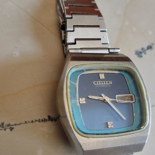 Citizen vintage mechanical wristwatch, 1970s blue dial