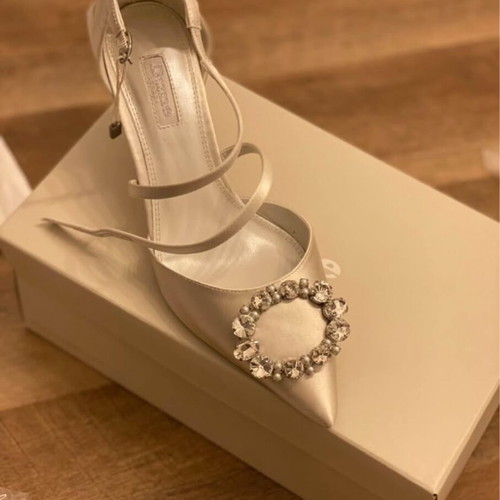 Dune London pumps new, bridal, size 39, satin with rhinestones