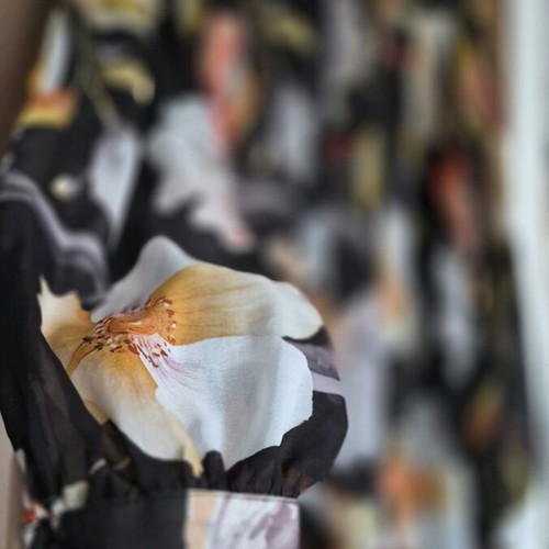 Dolce Domenica Floral Set like new, see-through shirt and long skirt multicolor