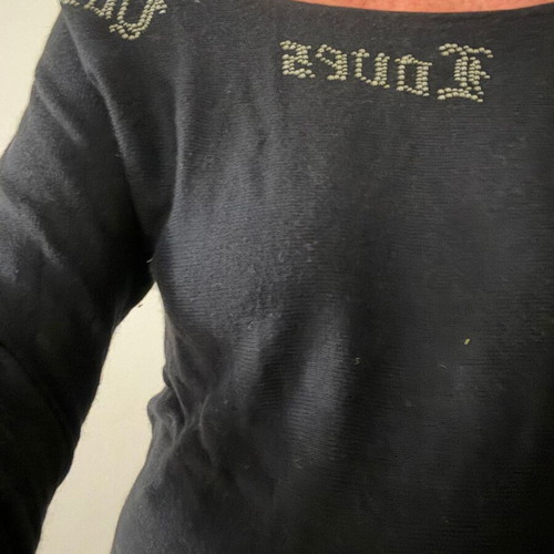 Sexy top Faith Connexion like new, black with silver rhinestones