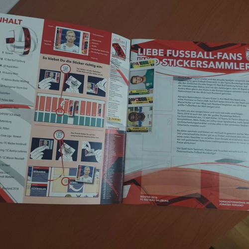Panini Fussball 2016/17 sticker album, like new, empty