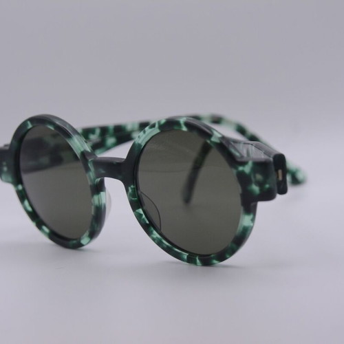 Robert La Roche S72 Round Sunglasses, Green Emerald Tortoise