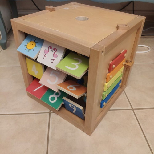 ELC wooden activity cube like new