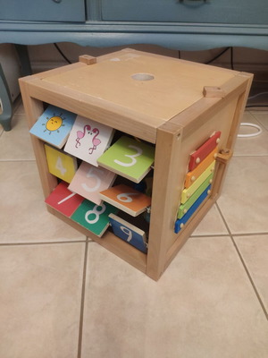 ELC wooden activity cube like new