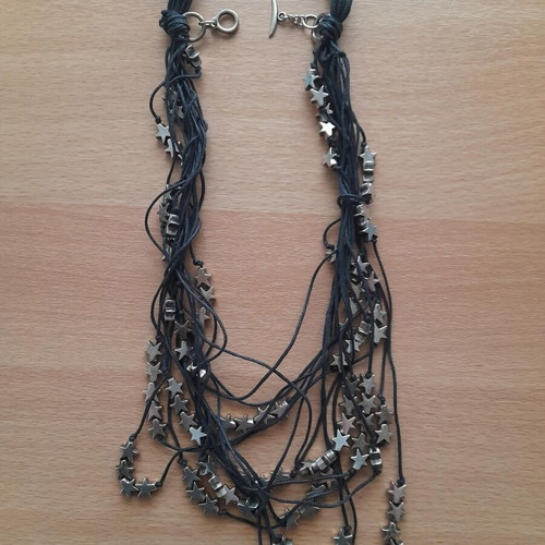 Boho Multi-layered Necklace with Metal Stars like new