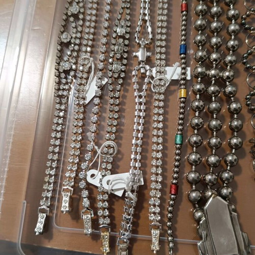 Metal Bracelets with Rhinestones and Beads, New, All Together