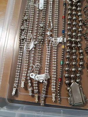 Metal Bracelets with Rhinestones and Beads, New, All Together