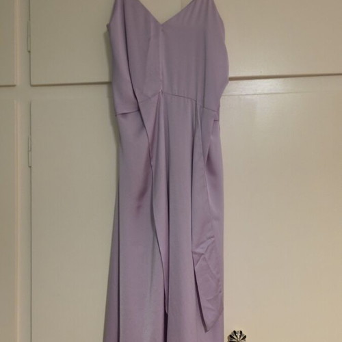 Milkwhite lilac maxi satin dress like new