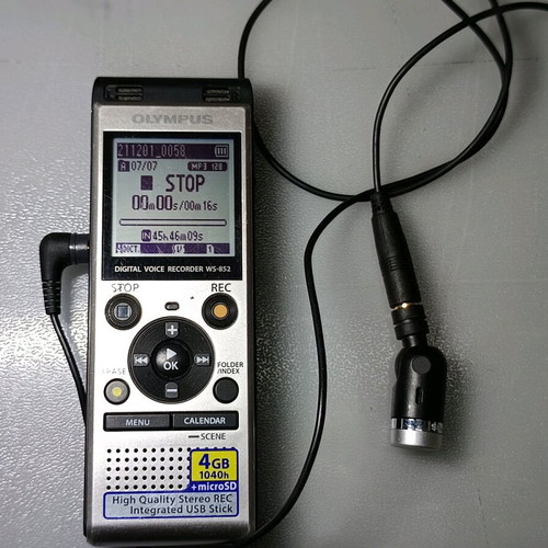 Olympus WS 852 voice recorder used