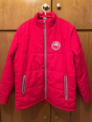 Vintage Olympiakos jacket with removable sleeves, size Medium
