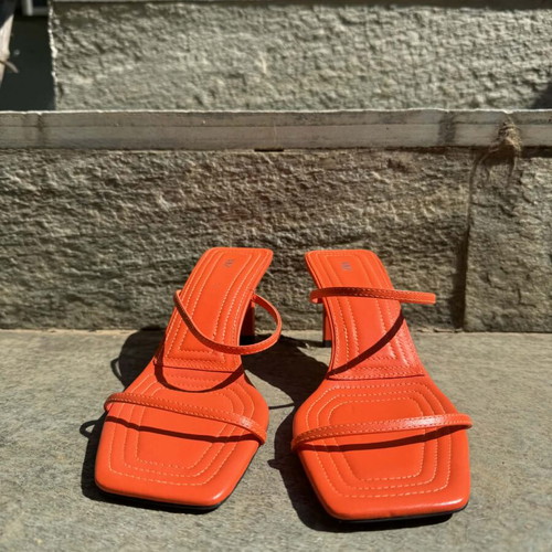 Zara orange strappy sandals like new, 5 cm heel