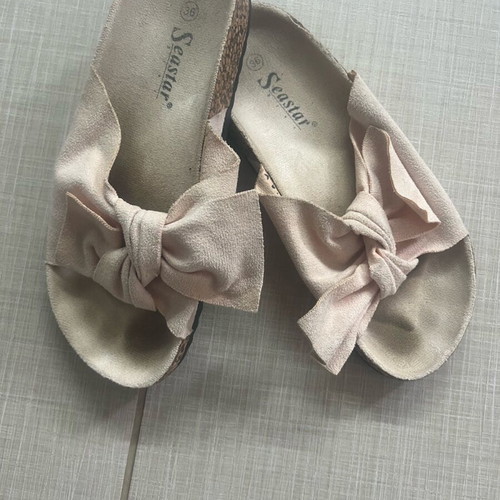 Slippers like new, size 38, gray and pink