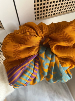 Silk scrunchie new, multicolor, purple