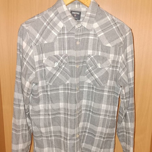 TRN1961 shirt gray with checkered pattern, size S, in good condition