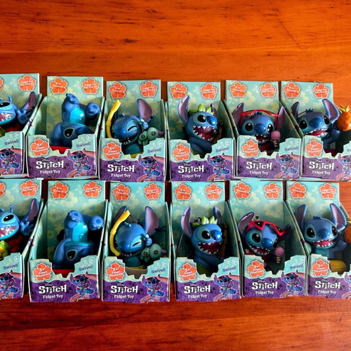 Disney Stitch Fidget figures new, display of 12 pcs, 9cm, 6 designs