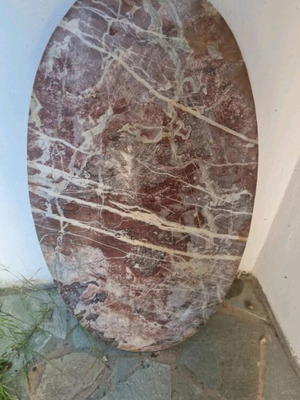 Oval marble surface like new, 104×54 cm