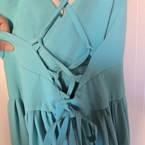 Maxi dress turquoise new with open back and chest support