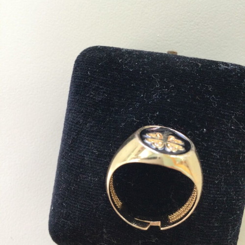 Silver gold-plated ring with enamel like new