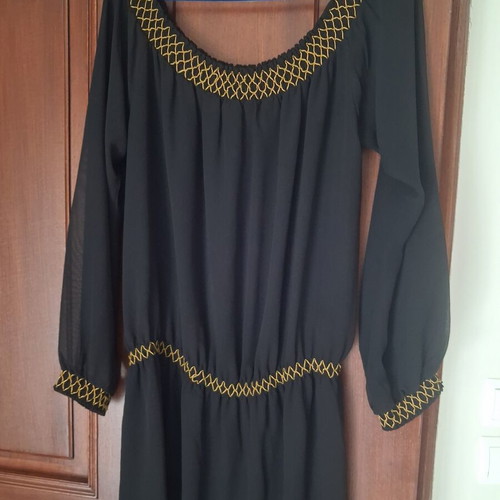 Caftan dress black, one size medium to extra large, like new
