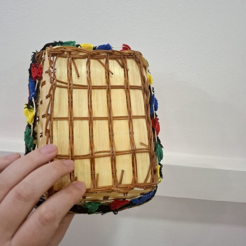 Woven Boho Mexico Straw Basket in Like New Condition