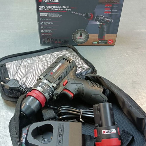 Parkside PBSPA 12 E4 12V cordless drill with battery and charger new