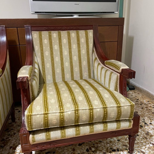Saridis armchairs pair used, vintage classic style