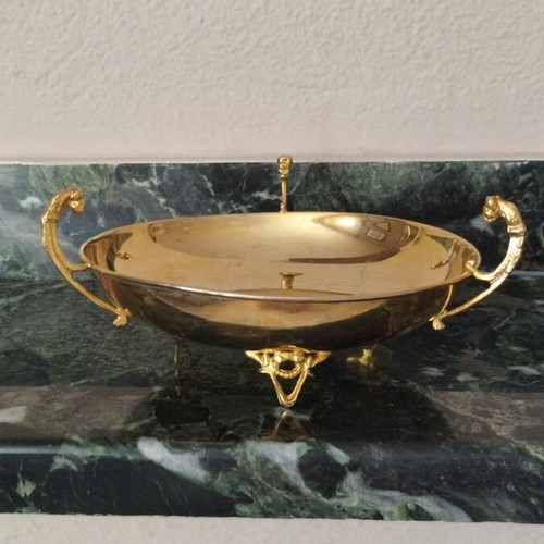 Vintage Decorative Bowl Plated 24K Gold Like New