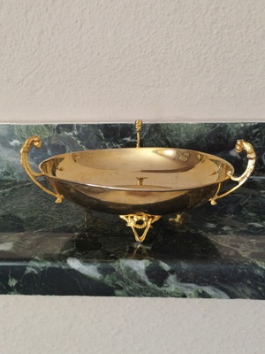 Vintage Decorative Bowl Plated 24K Gold Like New