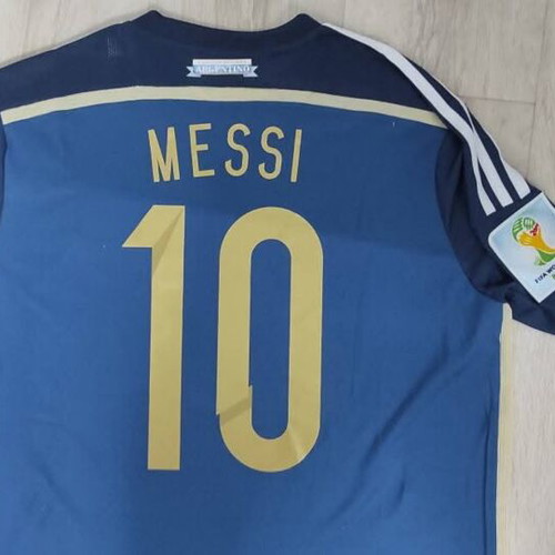 Argentina National Team 2014 World Cup Away Jersey Messi 10