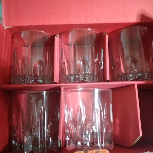 Whiskey glasses used, set of 5 (1 broken), Italian origin