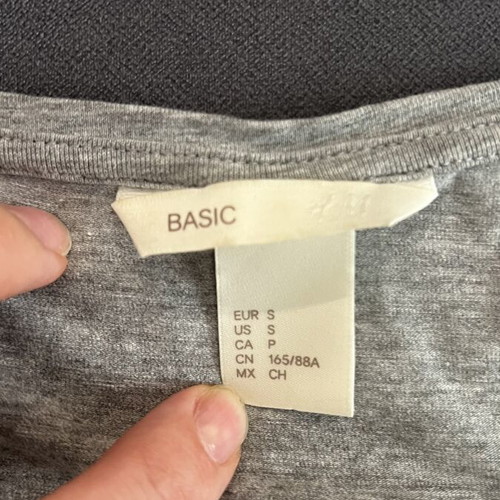 Basic T-shirts set 6 pcs used, size S, white and grey