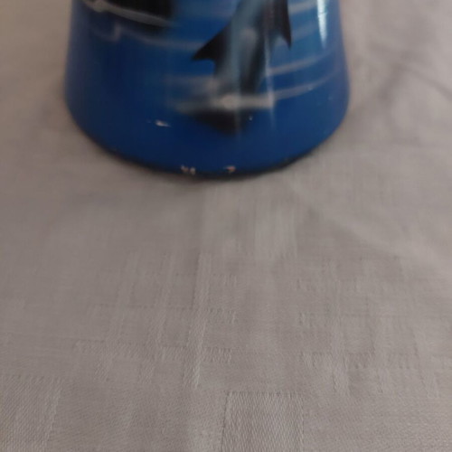 Wooden painted doumbek used