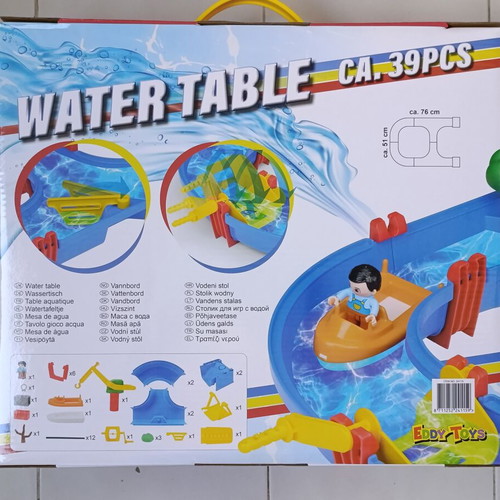 Water Track new, 39-piece set with channels, boats, and crane