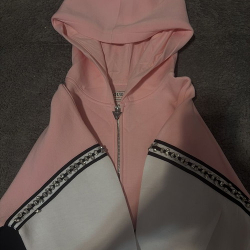 Guess women's hoodie, pink and multicolor