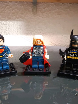Lego figures used, collectible Superman Thor Batman