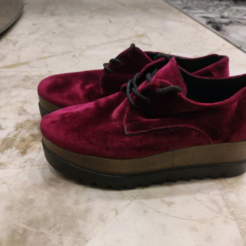 Women’s velvet Oxford shoes Smart Cronos 6334 new, wine red size 39