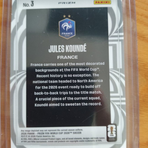 Panini Prizm 2026 World Cup Jules Kunde Screamers card like new