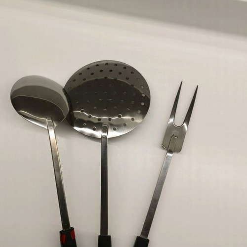 Cooking utensils new, slotted spoon, large spoon and forks