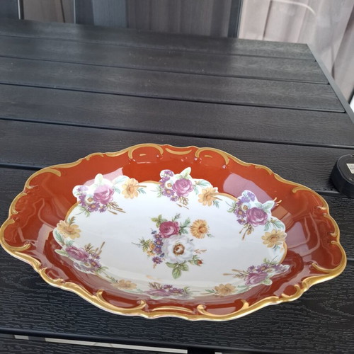 Porcelain platter Chantilly style like new with floral design